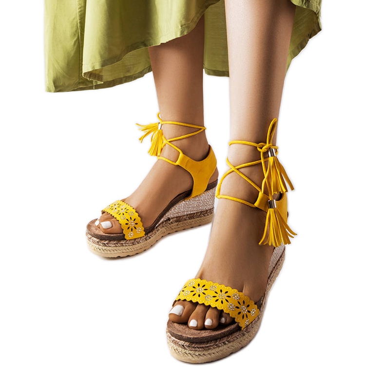 Espadrilles compensées jaunes Tahoe