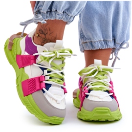 PS1 Chaussures de sport à lacets à la mode pour femmes Vert-Rose Chillout!