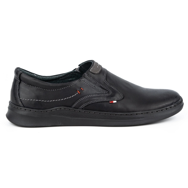 Olivier Chaussures à enfiler décontractées en cuir pour hommes 284GT, noires le noir Olivier Chaussures à enfiler décontractées en cuir pour hommes 284GT, noires le noir