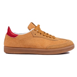 Baskets en daim marron Shelovet beige