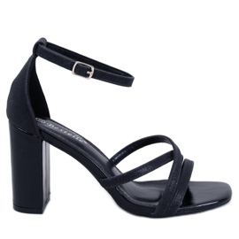 Sandales à talons noires Elizabeth le noir