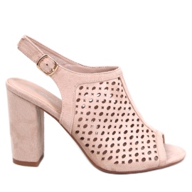 Sandales à talon ajourées Noise Beige