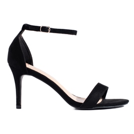 Sandales à talons hauts en daim noir Shelovet le noir