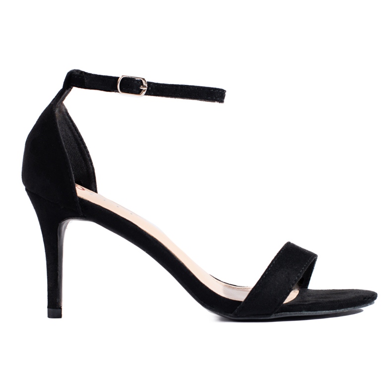 Sandales à talons hauts en daim noir Shelovet le noir
