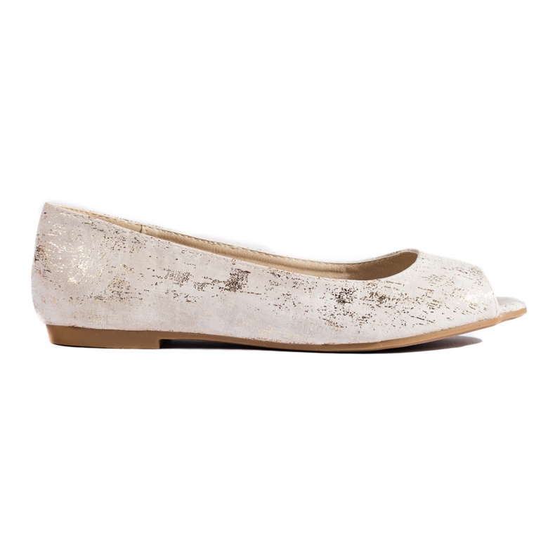 Ballerines femme Gold Shelovet à bout ouvert d'or Ballerines femme Gold Shelovet à bout ouvert d'or