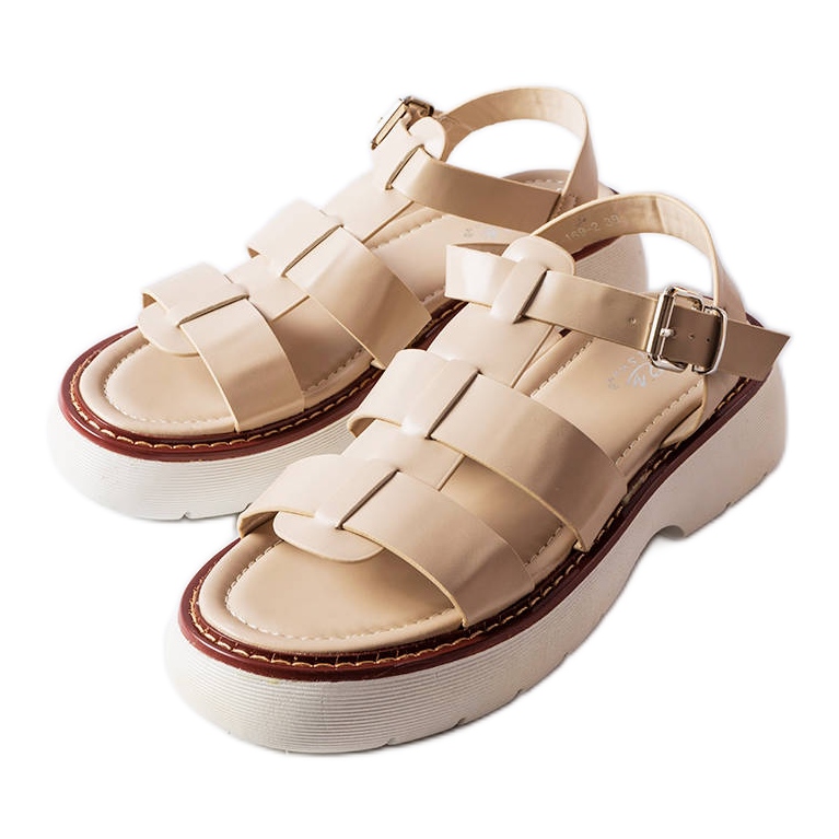 Sandales à plateforme beiges de Loli
