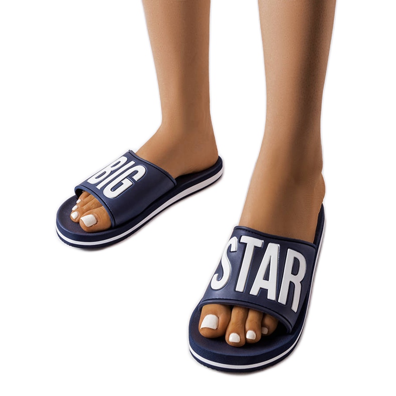 Claquettes Big Star bleu marine JJ274A323