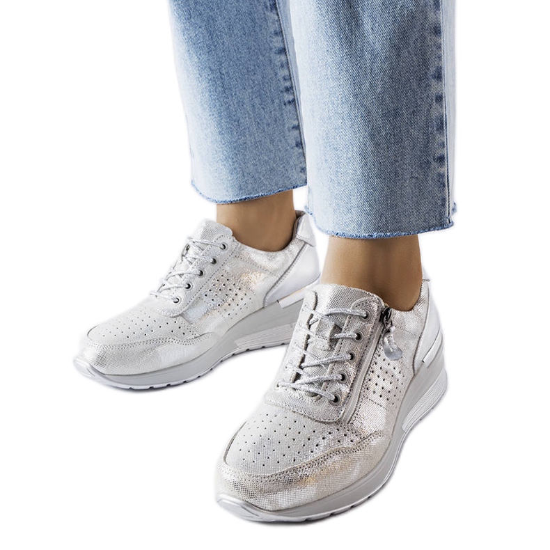 Goodin Chaussures en cuir ajouré argent Jazzar Goodin Chaussures en cuir ajouré argent Jazzar