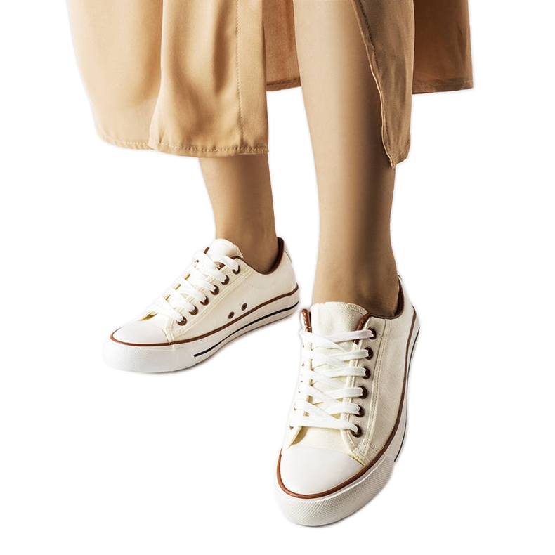 Baskets Mascherone en tissu blanc blanche