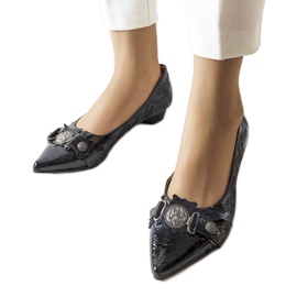 Escarpins noirs à petits talons de Siciliano