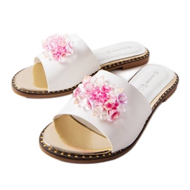 Inna Chaussons blancs avec cristaux Lowa