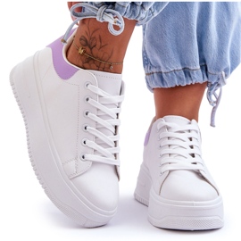 Chaussures De Sport Classiques Femme Blanc-Violet Night Trip