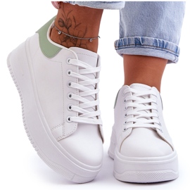 Chaussures de Sport Classiques Femme Blanc-Vert Night Trip blanche
