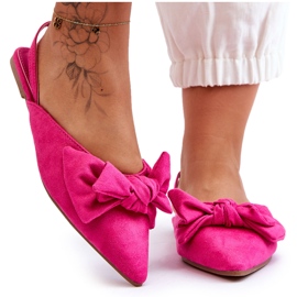 Ballerines à enfiler pour femme avec nœud Fuchsia Nadine rose