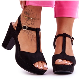Sandales à talons hauts en daim noir Felicia le noir