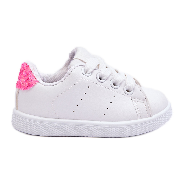 FR1 Chaussures de Sport Enfant Blanc-Rose Fluo Brillant blanche