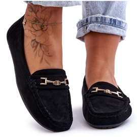 Mocassins en daim classiques pour femmes Noir Corinell