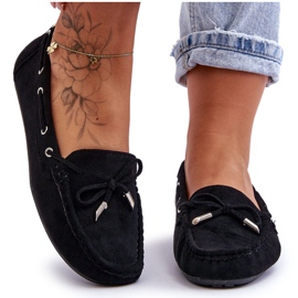 Mocassins en Daim pour Femme Noir Si Passione