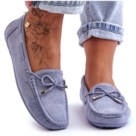 Mocassins En Daim Si Passione Femme Bleus
