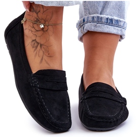 Mocassins en daim pour femme Noir Lenvie