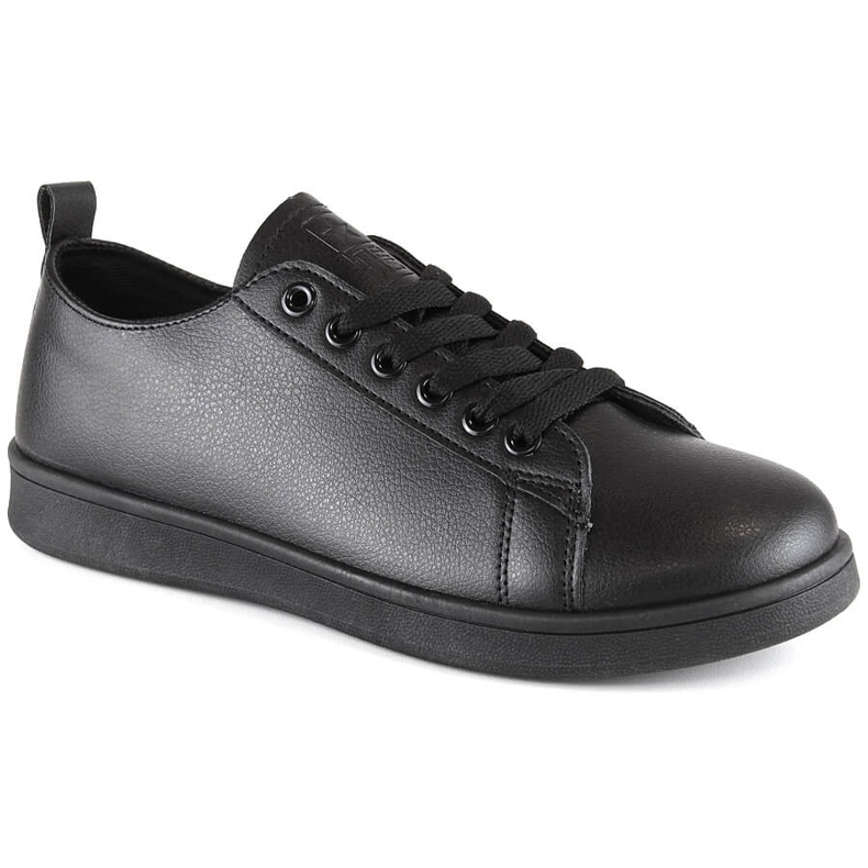 Chaussures de sport baskets en cuir écologique noir News 23SP02-5786 le noir