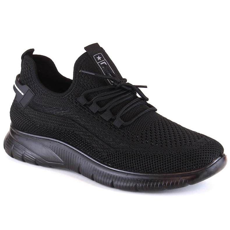 Chaussures de sport à enfiler noires pour hommes News 23MN02-5803 le noir