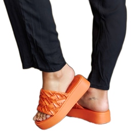 Claquettes à plateforme orange de Colonnello Claquettes à plateforme orange de Colonnello