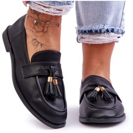 Mocassins Classiques En Cuir À Franges Camisoles Noires le noir