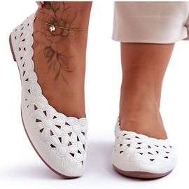 PE1 Ajouré Glossy Ballerine Femme Blanc Visionnaire