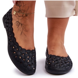 PE1 Ballerines Ajourées Femme Noir Visionary