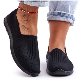 PE1 Baskets à enfiler pour femmes Noir Lento