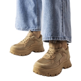 Baskets chunky beige foncé de Mikeladze