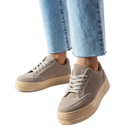 Baskets à plateforme grises Amathymes