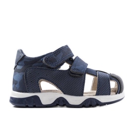 Sandales bleu marine avec une semelle intérieure en cuir de Millard