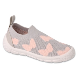 Befado chaussures pour enfants gris et rose 102X001 Befado chaussures pour enfants gris et rose 102X001