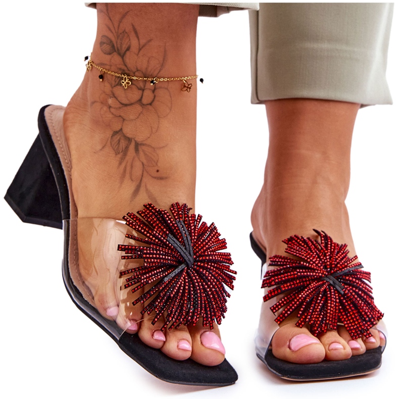 Talons hauts transparents des femmes S.Barski KV-AP658-1 noir le noir