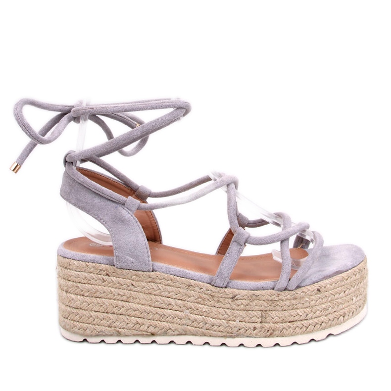 Renau Sandales espadrilles plateforme grises