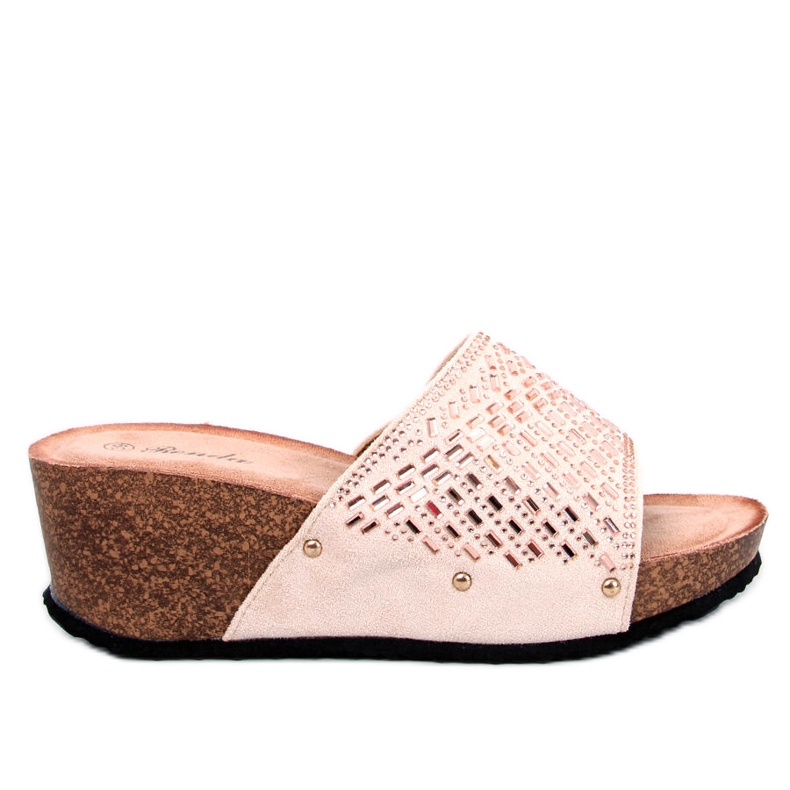 Sandales compensées Greco Abricot beige