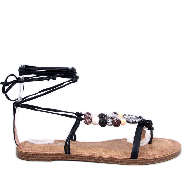 Tongs à nouer à la cheville Solidor Noir le noir