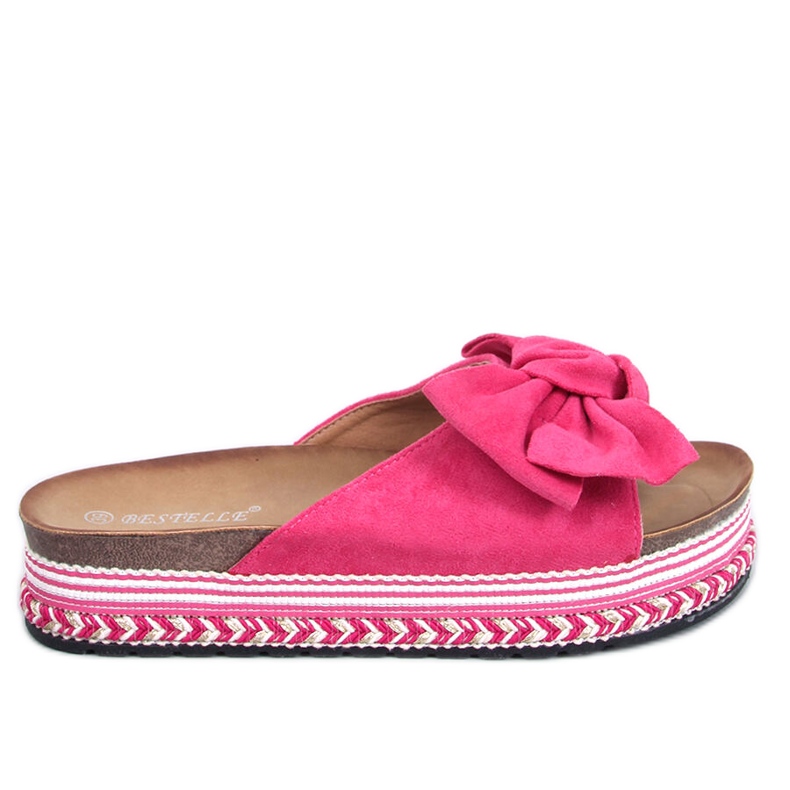 Delair Fuchsia chaussons nœud semelle haute rose