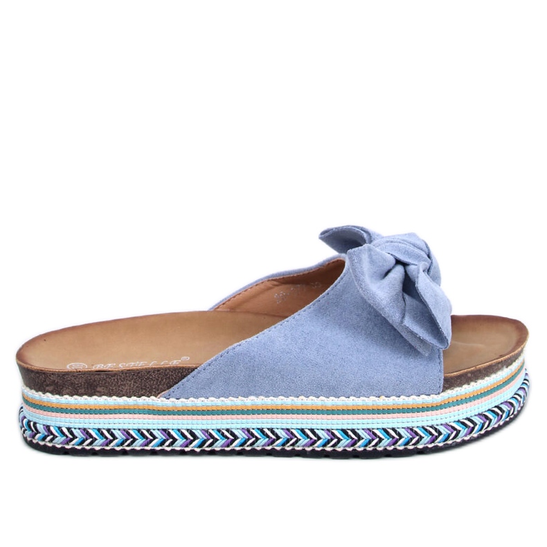 Delair Sandales bleues à nœud et semelle haute