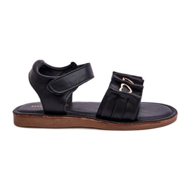 Sandales Enfant Avec Velcro Coeurs Noir Havane