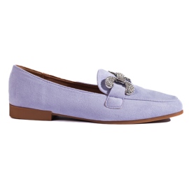 Mocassins à boucle en daim violet Shelovet