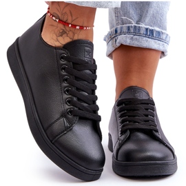 PE1 Baskets classiques en cuir pour femmes Noir Illimité le noir