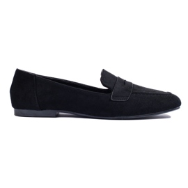 Mocassins Shelovet en daim noir pour femme le noir