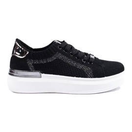 Baskets en textile sur la plate-forme Shelovet noir