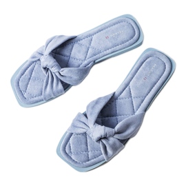 Pantoufles en éco-daim bleu Pride Pantoufles en éco-daim bleu Pride