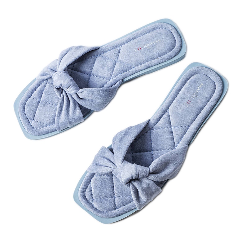 Pantoufles en éco-daim bleu Pride