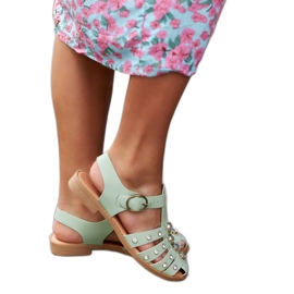 Sandales vertes ornées de strass de Gaetano Sandales vertes ornées de strass de Gaetano