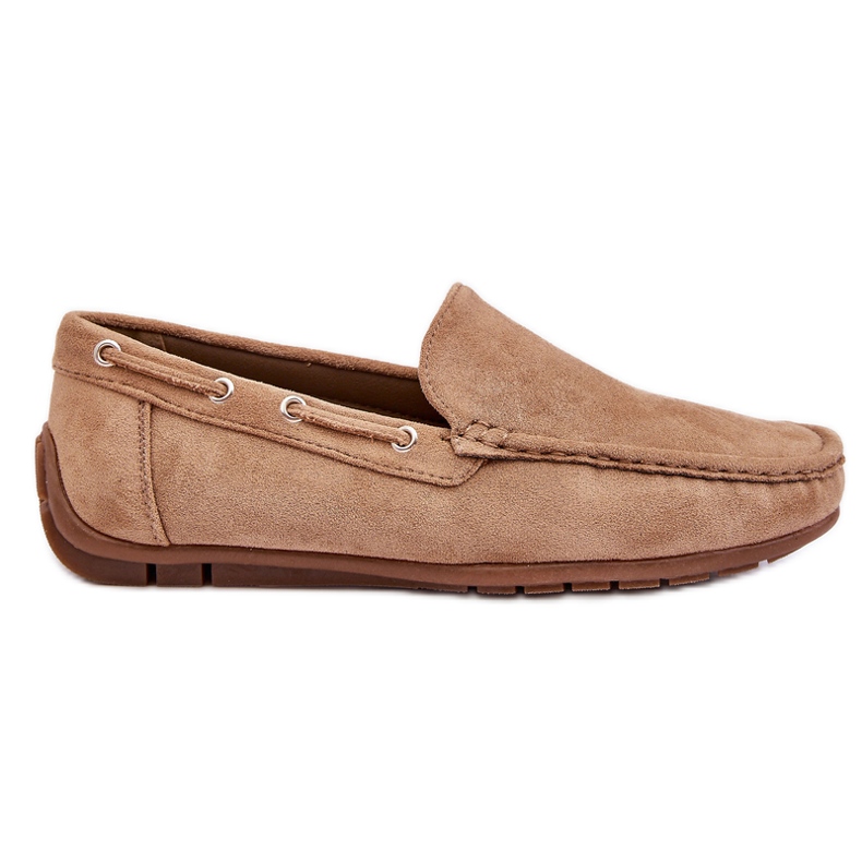 Mocassins à enfiler en daim pour hommes Marron Rayan brun